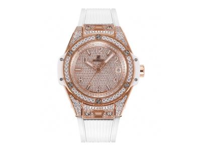 MS Factory Hublot Big Bang Rose gold steel case with White diamond Watch